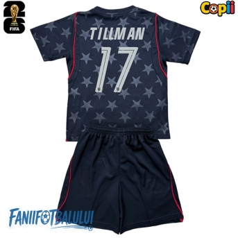 Statele Unite Malik Tillman #17 Echipament de Fotbal Replică Mondial 2026 Copii Deplasare (+ Șorturi)
